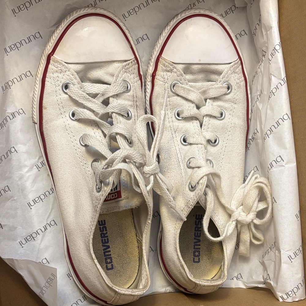 Converse Kids White and Red Sneakers